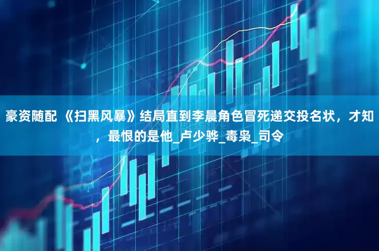 豪资随配 《扫黑风暴》结局直到李晨角色冒死递交投名状，才知，最恨的是他_卢少骅_毒枭_司令