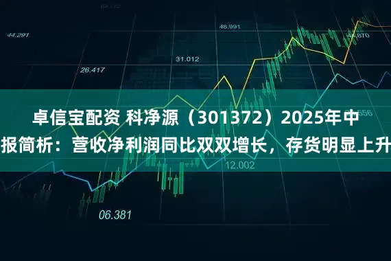 卓信宝配资 科净源（301372）2025年中报简析：营收净利润同比双双增长，存货明显上升